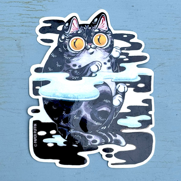 Marsh Meow Cat Sticker *transparent vinyl