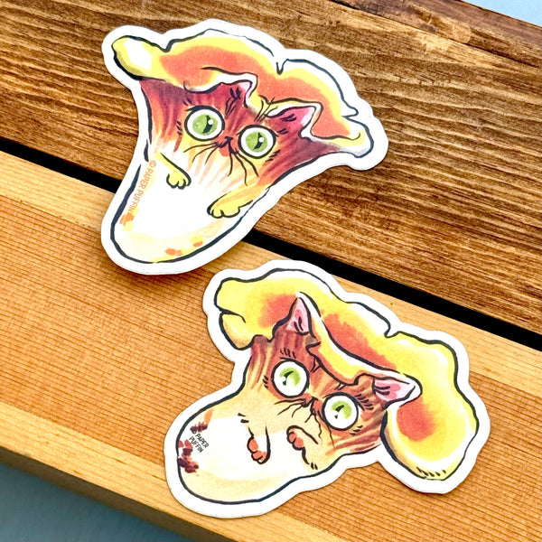 Chanterelle Cat Stickers Set of 2