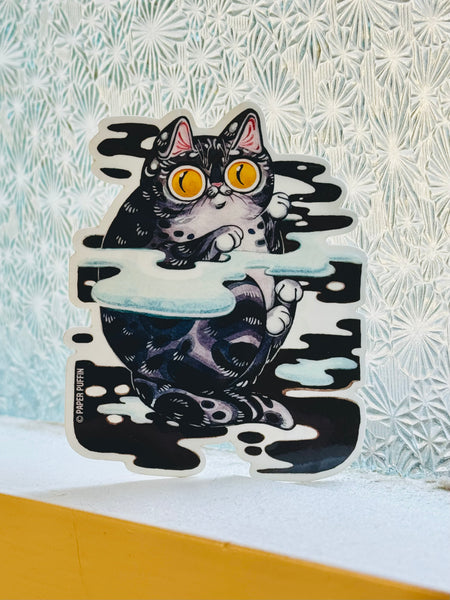 Marsh Meow Cat Sticker *transparent vinyl
