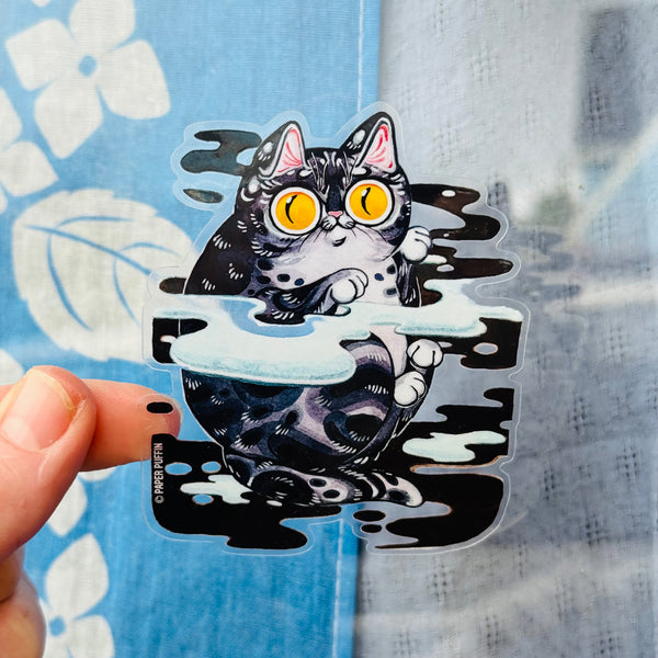 Marsh Meow Cat Sticker *transparent vinyl
