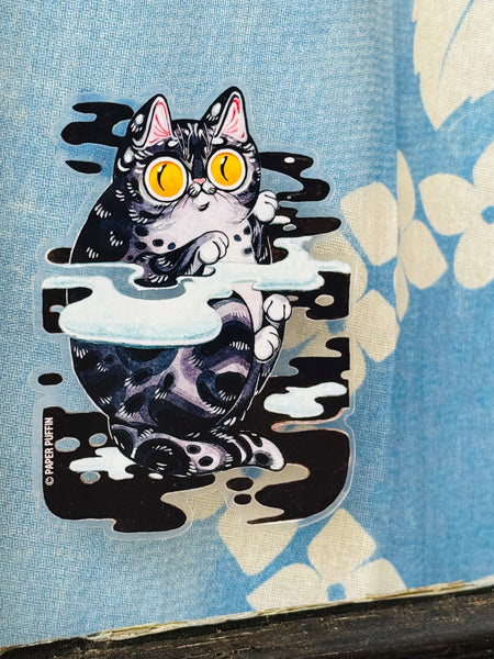 Marsh Meow Cat Sticker *transparent vinyl