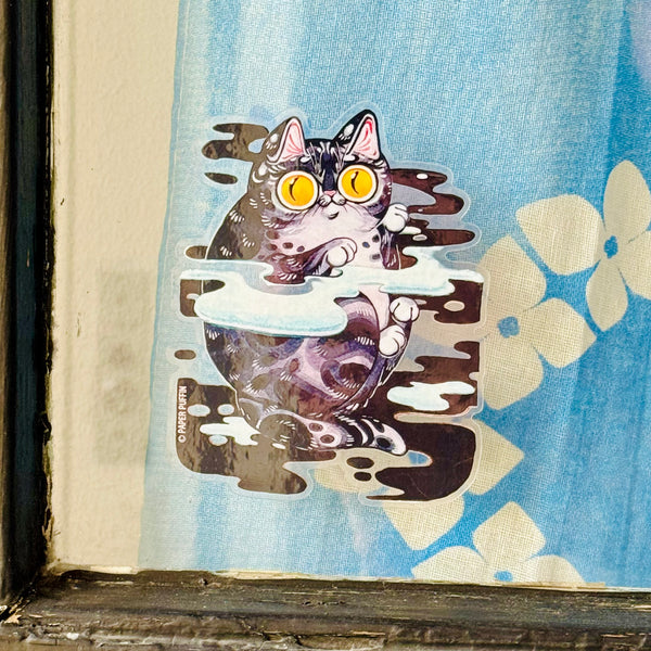 Marsh Meow Cat Sticker *transparent vinyl
