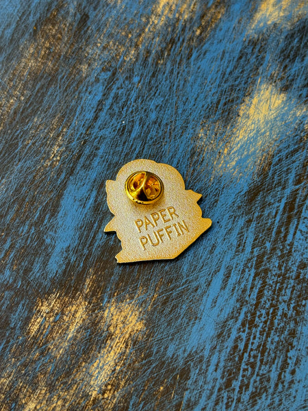 Book Stacks Orange Cat Enamel Pin