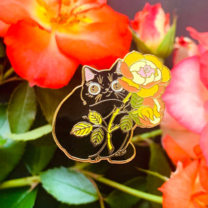 Rose Kitty Enamel Pin - Tangerine Orange Special Edition