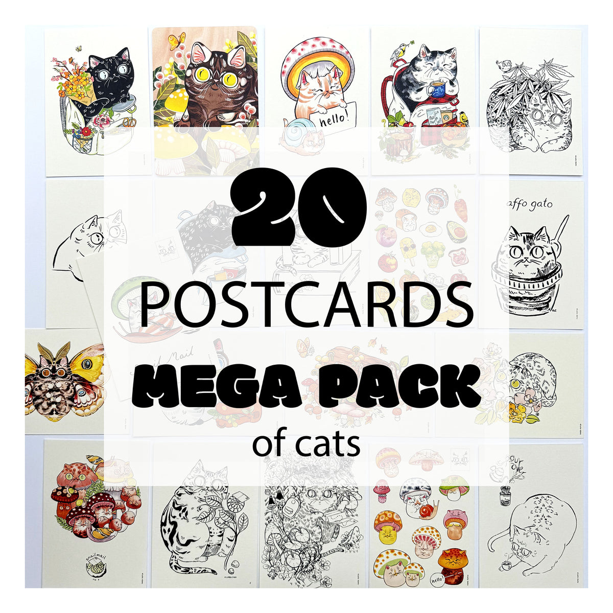 Mega Set of 20 Postcards 45% off list – PaperPuffin