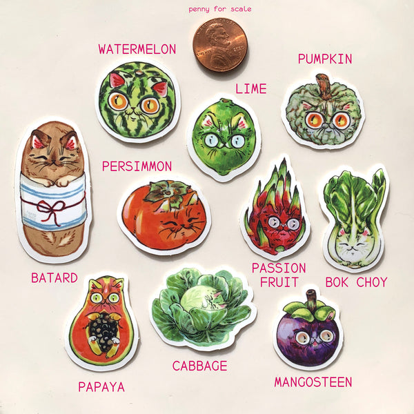 NEW Food Cat Stickers 10 pack