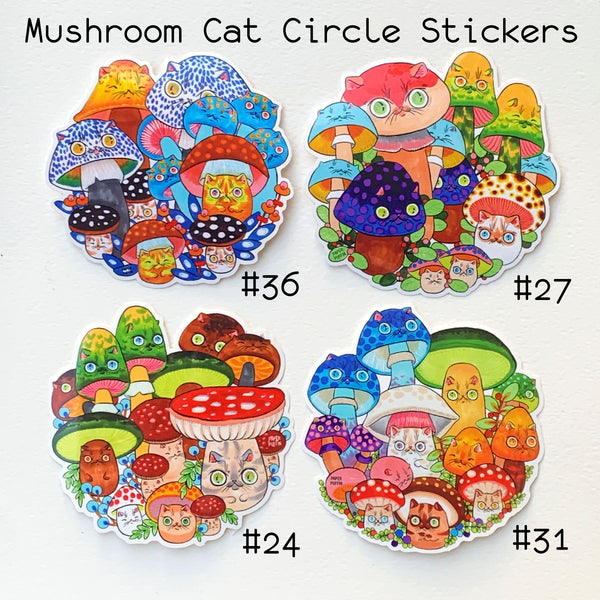 Mushroom Cat #24 Large Sticker