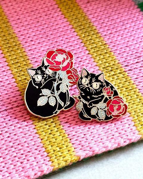 Rose Kitty Enamel Pin