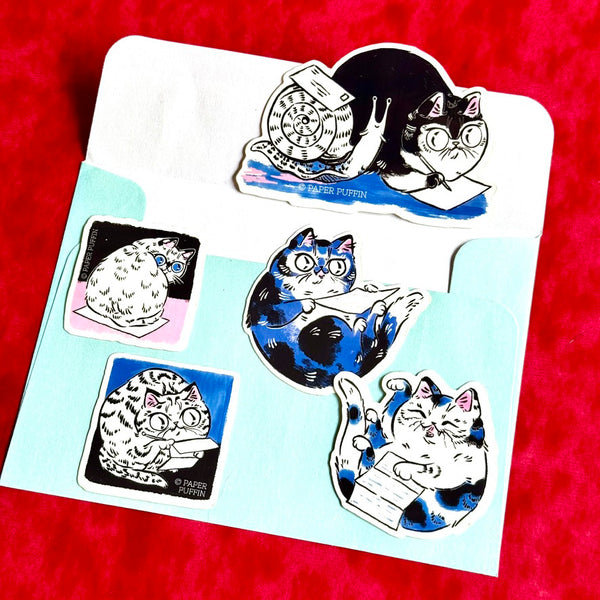 Letter Loving Cat D Sticker