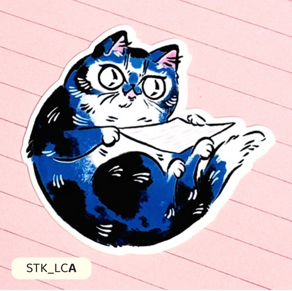 Letter Loving Cat D Sticker