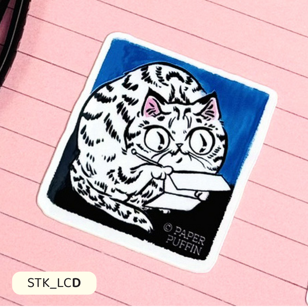 Letter Loving Cat D Sticker