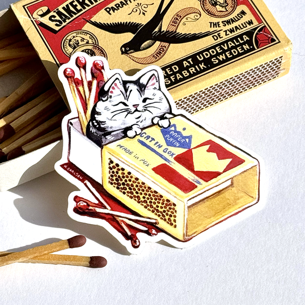 Matchbox Cat Sticker