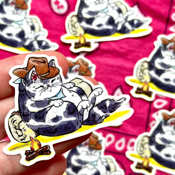 Cowboy Cat Nap Sticker
