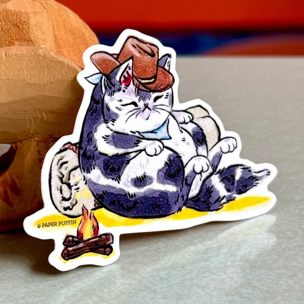 Cowboy Cat Nap Sticker