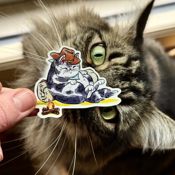 Cowboy Cat Nap Sticker