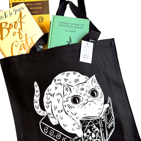 Book Cat Tote Bag