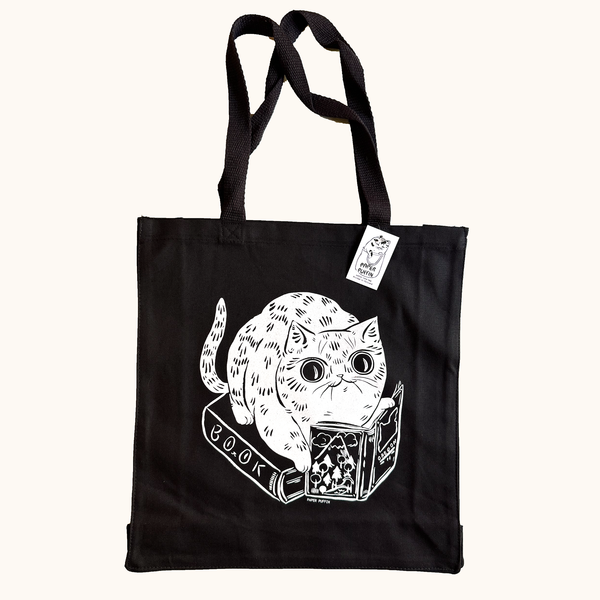 Book Cat Tote Bag