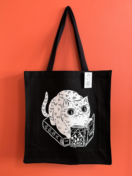 Book Cat Tote Bag