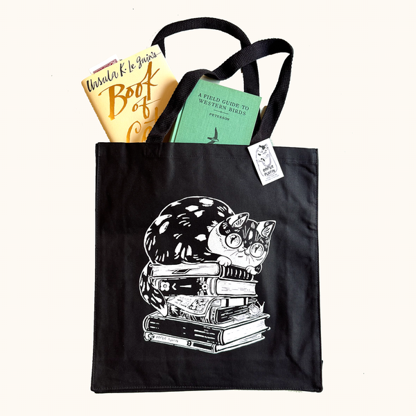 Kitty of Books Book Cat Tote Bag