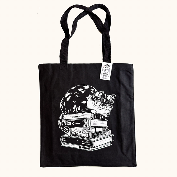 Kitty of Books Book Cat Tote Bag