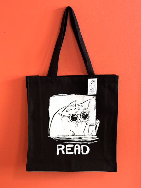 READ Book Cat Tote Bag