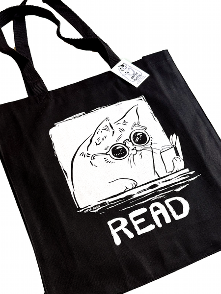 READ Book Cat Tote Bag