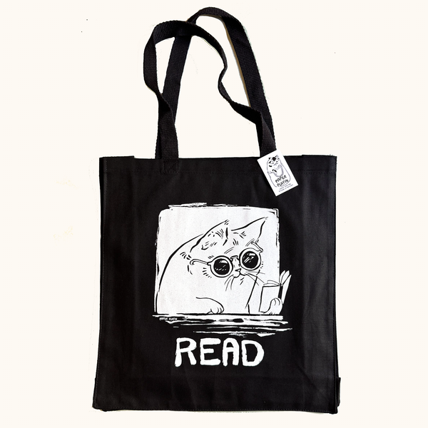 READ Book Cat Tote Bag