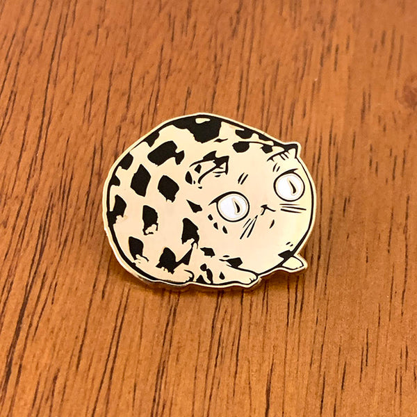 Spot Cat Gold Paper Puffin Enamel Pin