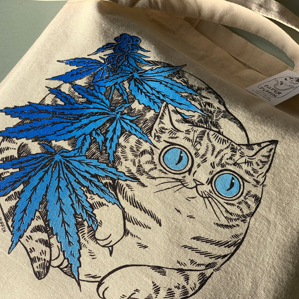 Cannabis Cat Tote Bag Limited Edition Color