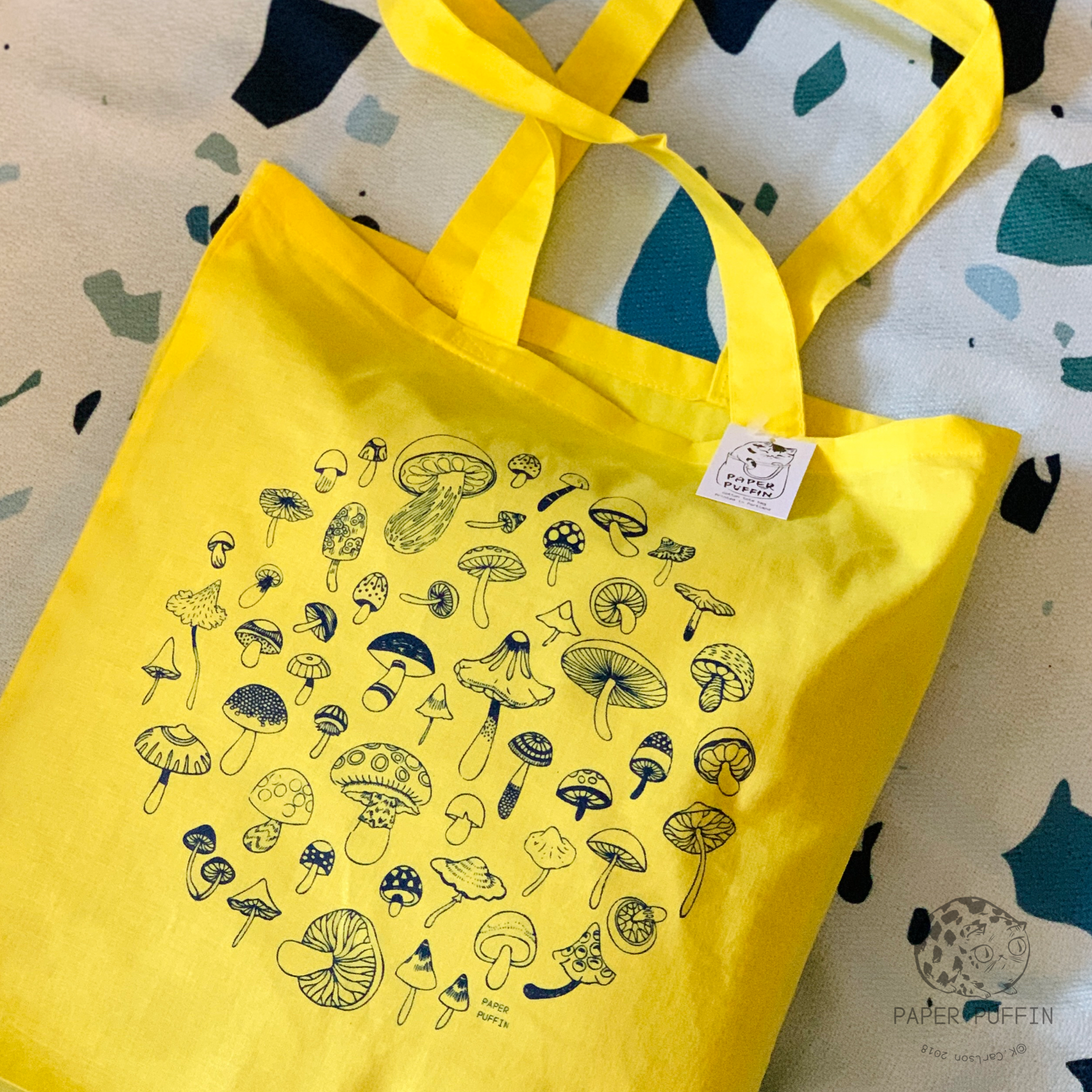 Mushroom Circle Tote Bag - Limited Edition Yellow