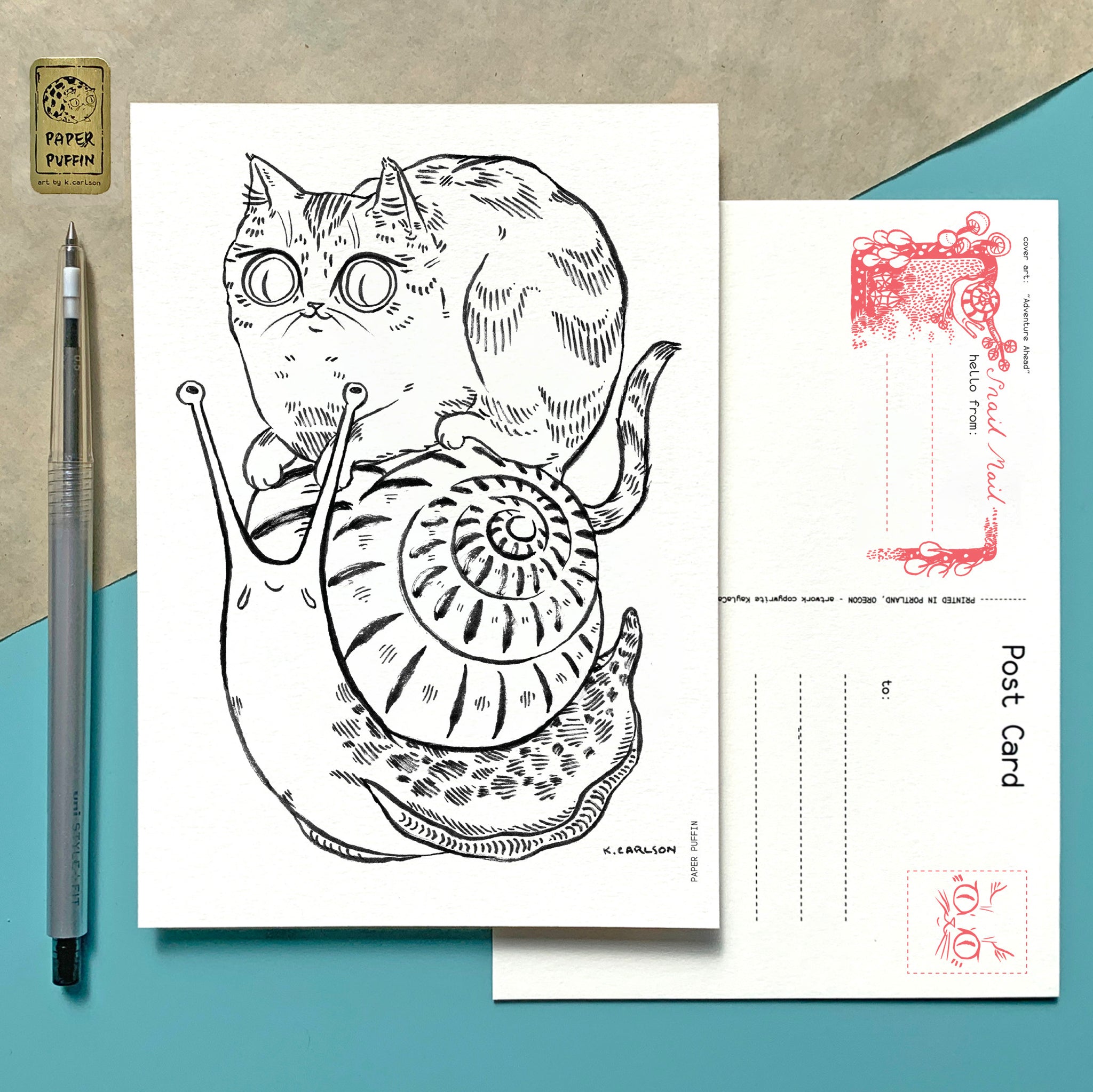 Snail Rider Postcard