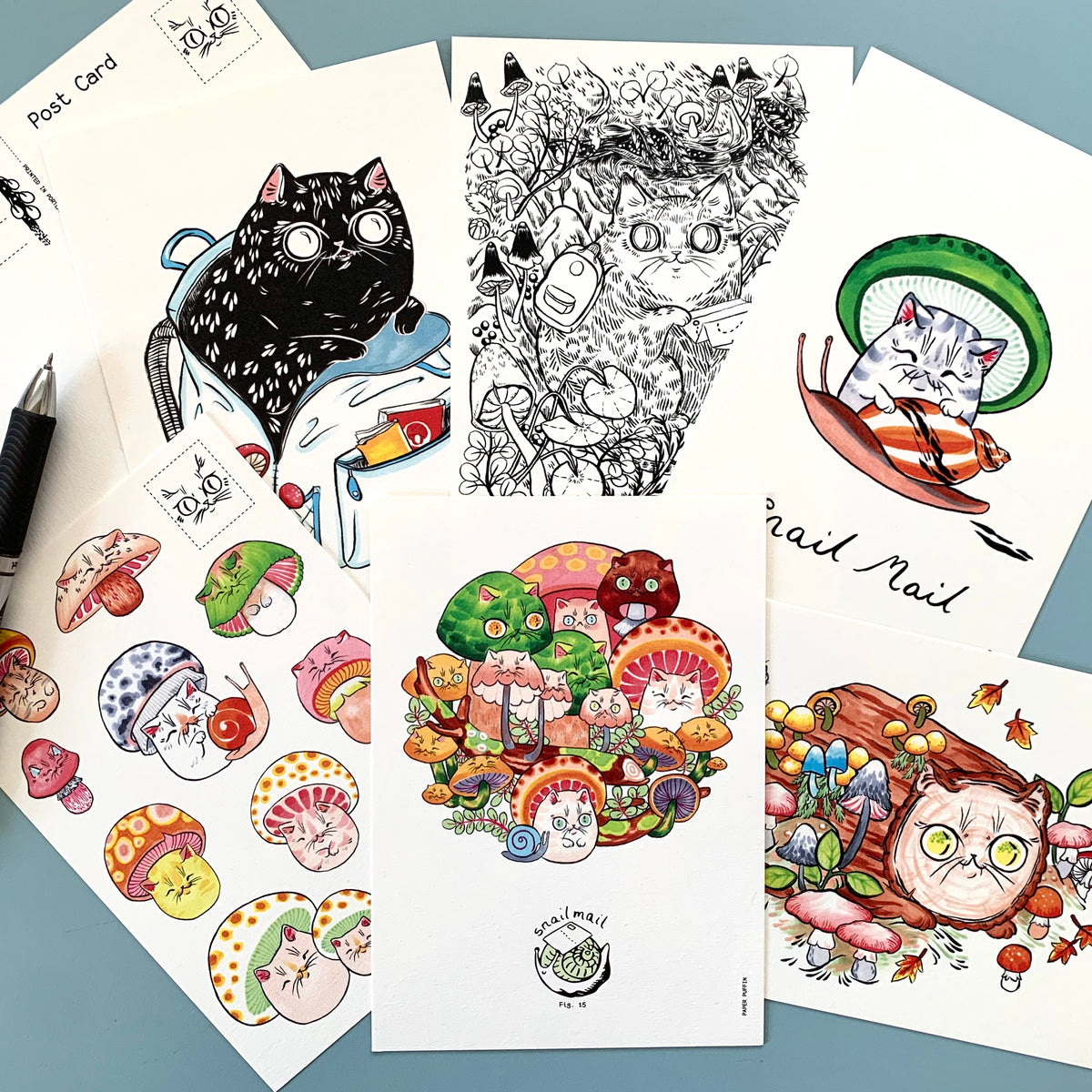Mushroom Cats #15 Collection Postcard – PaperPuffin
