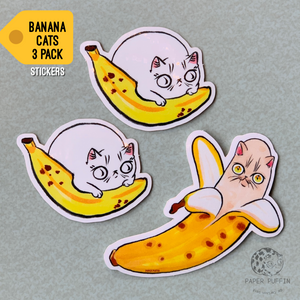Banana Cat Stickers 3 pack