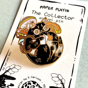 The Collector Mushroom Cat Enamel Pin