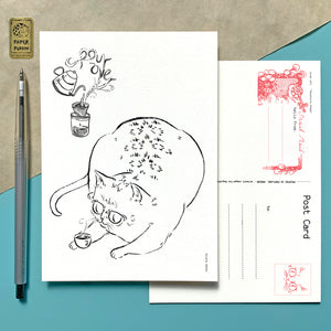 Coffee Cat ‘Pour Over’ Postcard