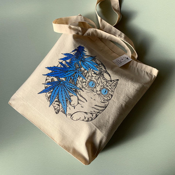 Cannabis Cat Tote Bag Limited Edition Color