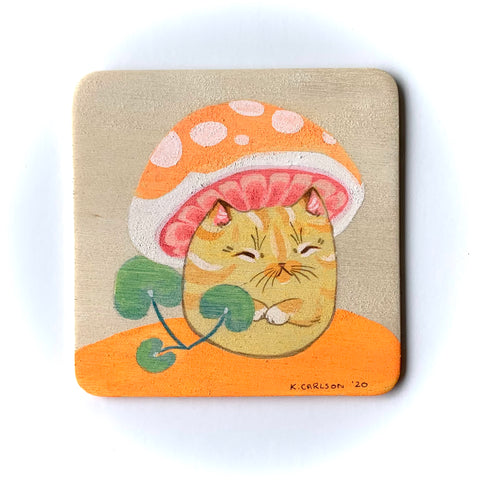 Original Mushroom Cat Painting # 3