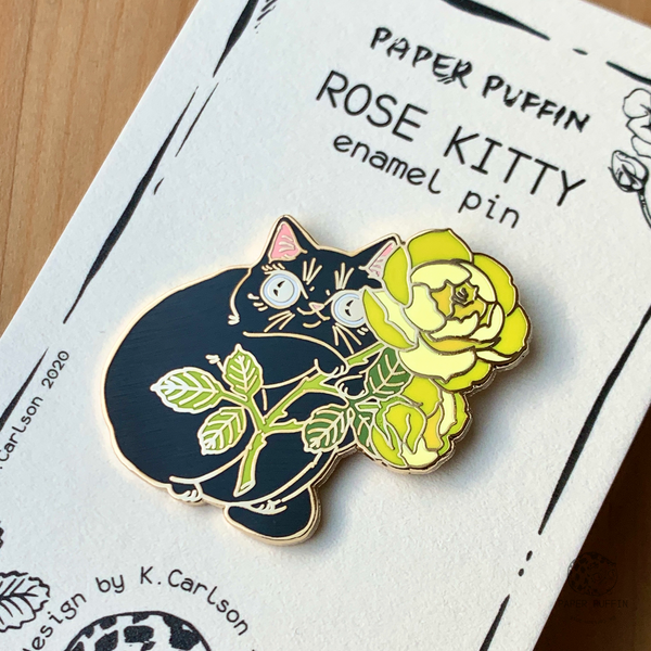 Rose Kitty Enamel Pin - Yellow Special Edition