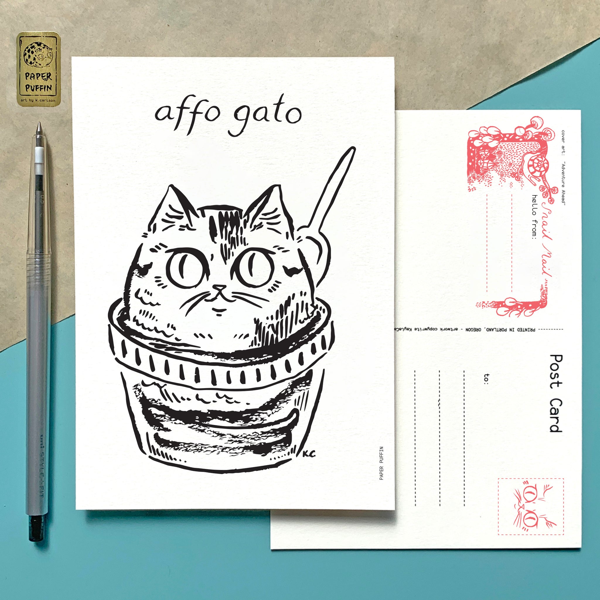 Coffee Cat ‘Affo Gato’ Postcard