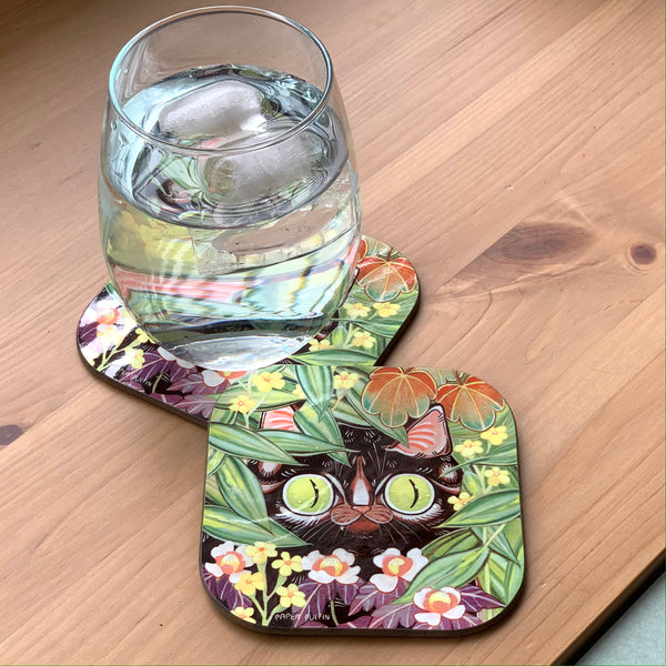 Curious Green Eyes Coaster 4 pack Limited