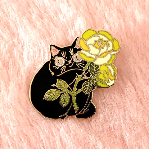 Rose Kitty Enamel Pin - Yellow Special Edition