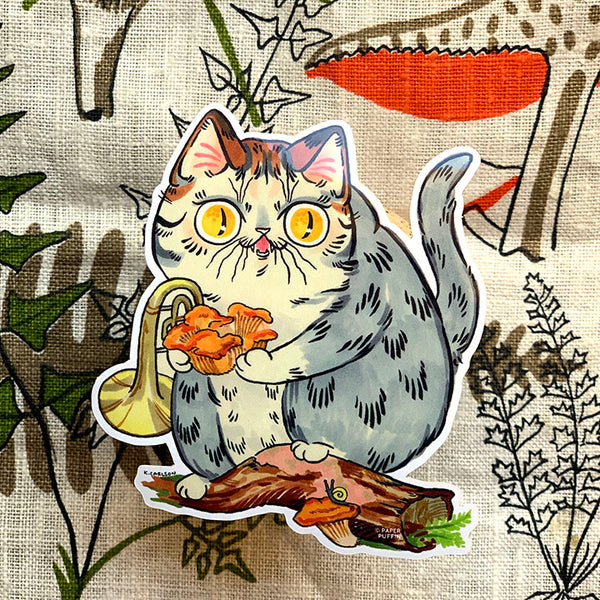 Fall Mushroom Cats Sticker Set of 4