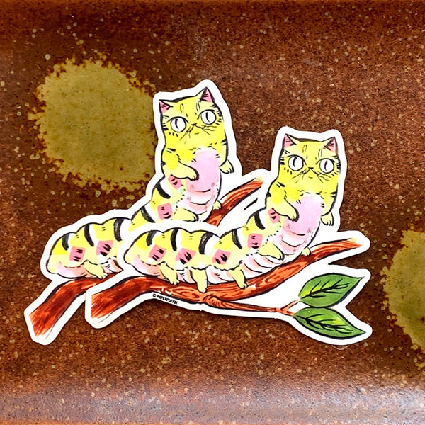 Caterpillar Cat Sticker Set of 2