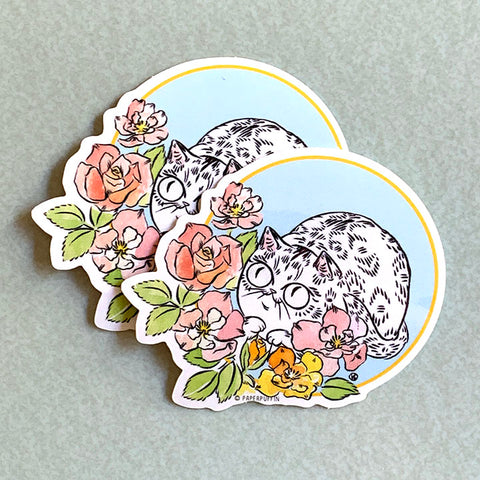 Rose Cat Sticker Set of 2