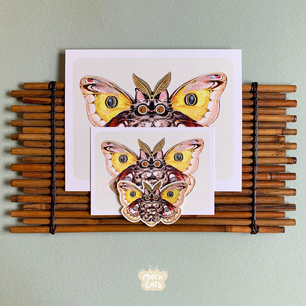 Moth Cat Print "Big Eyes" Polyphemus Moth