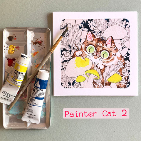Painter Cat 2 Print