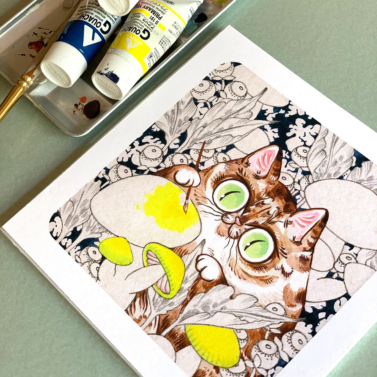 Painter Cat 2 Print – PaperPuffin