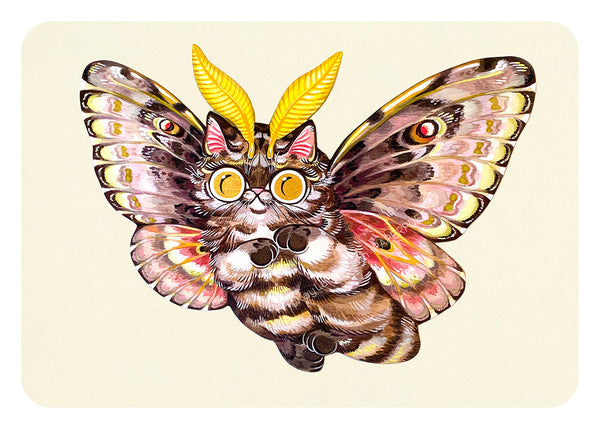 Moth Cat Print "Pine” Pandora Pine