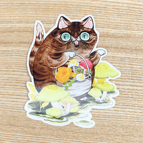 Mushroom Cats! Mischievous Cat Sticker