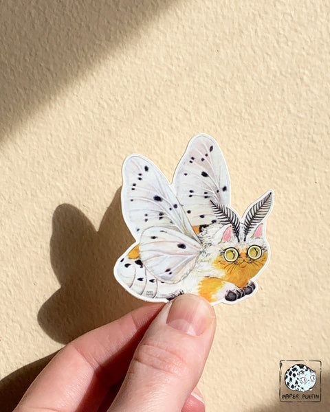 Moth Cat Sticker "Sunny Smile" Ermine Moth